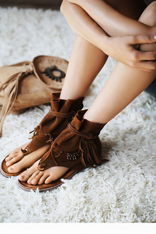 Suede boho sandals