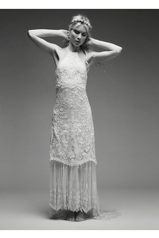 Casablanca Lace Halter Gown